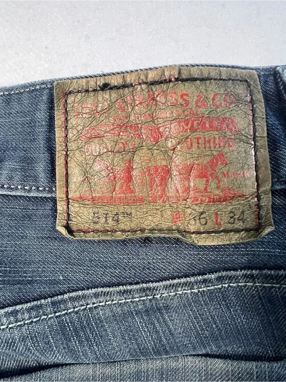 Levi’s 514 Slim Straight Jeans Men’s 36x32 Blue Denim Flap Pocket Casual Classic